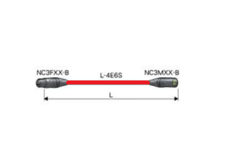 CANARE EC003-B 0.3M RED XLRケーブル NC3(メス)-NC3(オス) 0.3m 赤