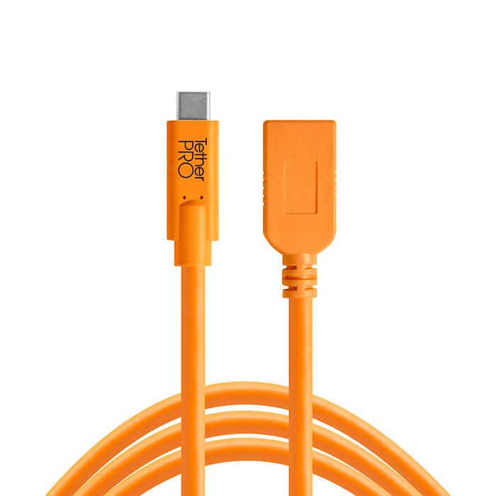 TetherTools CUCA415-ORG TetherPro USB-C to USB-A Female Adapter(オレンジ)