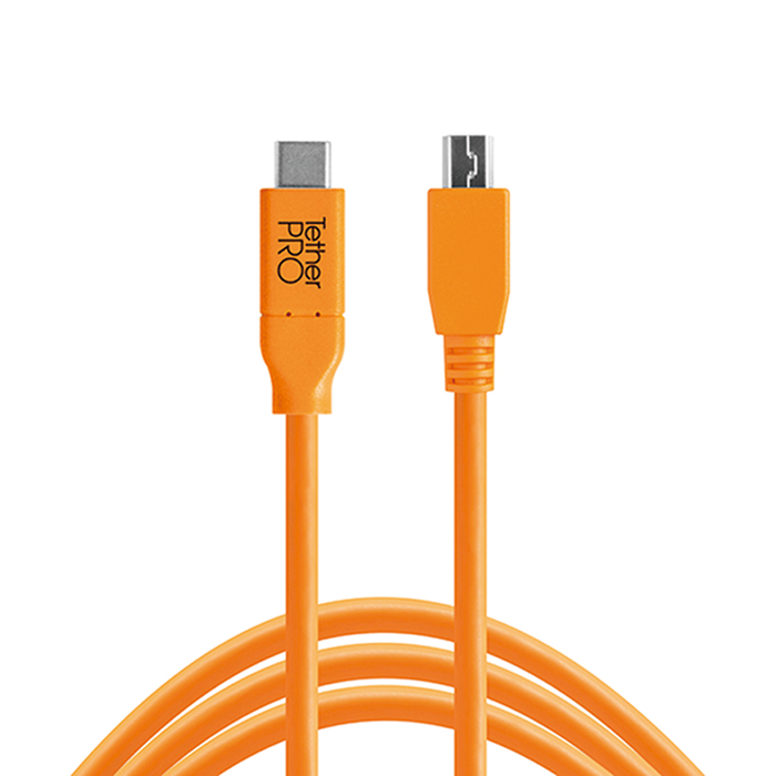 TetherTools CUC2415-ORG TetherPro USB-C to 2.0 Mini-B 5-Pin(オレンジ)