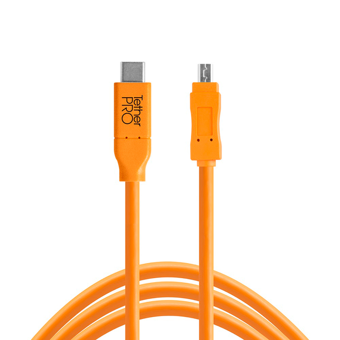 TetherTools CUC2615-ORG TetherPro USB-C to 2.0 Mini-B 8-Pin(オレンジ)