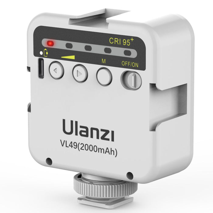 【決算セール2024】Ulanzi 2215 VL49 2000mA/hバッテリー充電式ミニLEDライト ホワイト