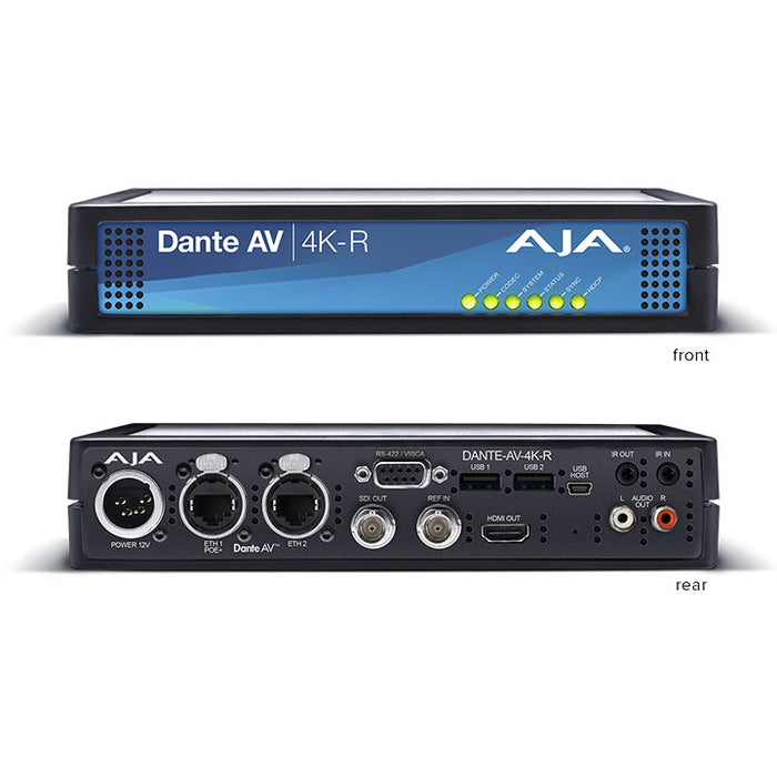 AJA Video Systems Dante AV 4K-R Dante AV IP → 12G-SDI / HDMI 2.0 ビデオ/オーディオネットワーク変換
