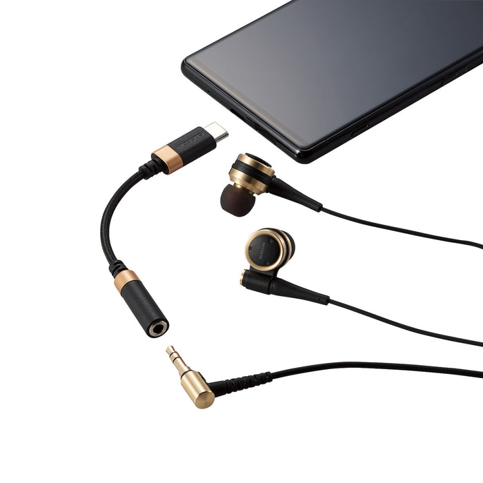 ELECOM AD-C35SDBK ハイレゾ対応 USB Type-C変換ケーブル(高耐久モデル) DAC搭載 ブラック DAC搭載