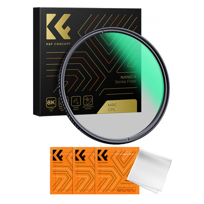 K&F CONCEPT KF-SCPL52-V1 CPLフィルター V1 52mm NANO-Xシリーズ 薄型 日本製光学ガラス