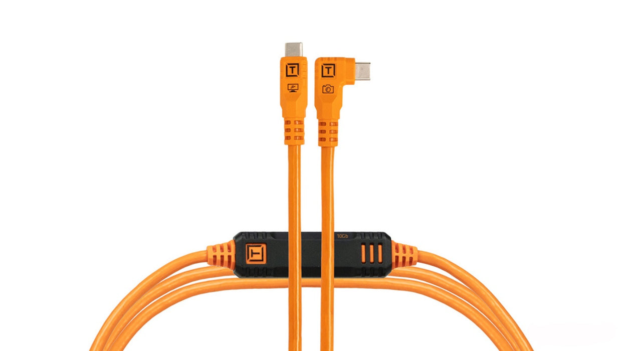 TetherTools CUC15RTG2-ORG テザープロ オプティマ 10G USB-C ケーブル ライトアングル(4.6m/オレンジ)