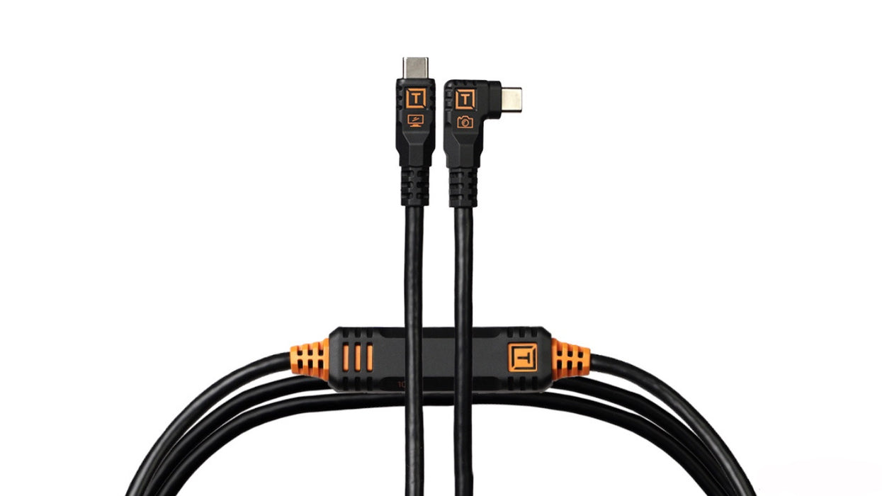 TetherTools CUC15RTG2-BLK テザープロ オプティマ 10G USB-C ケーブル ライトアングル(4.6m/ブラック)