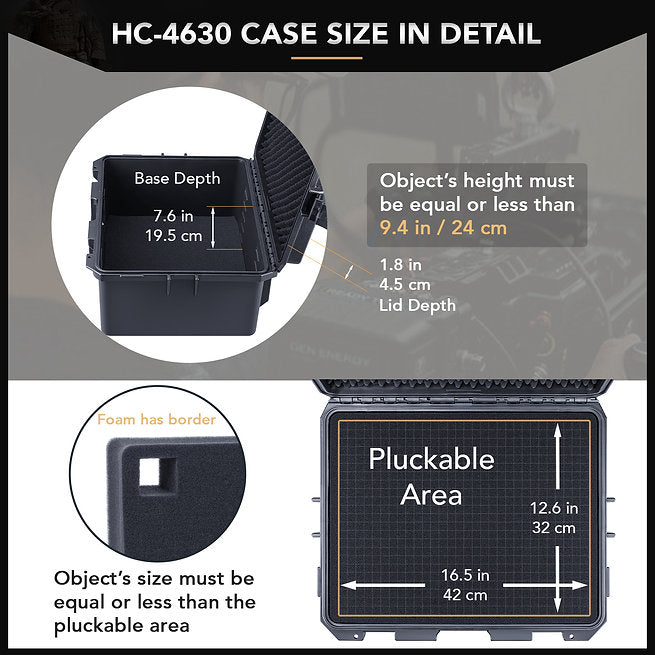 Lykus HC-4630 防水ハードケース 内寸:45.8x35.8x24cm
