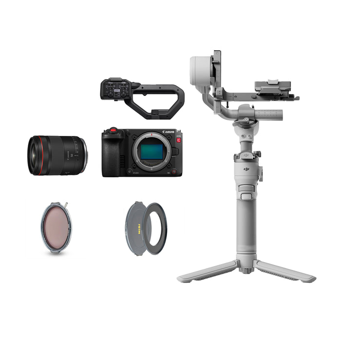 【オータム BIG SALE】Canon デジタルシネマカメラ EOS C50 レンズ&ジンバル&可変NDフィルターセット EOS C50 + DJI RS 4 Mini + RF50F14LVCM + JetMag可変ND + アダプターキット