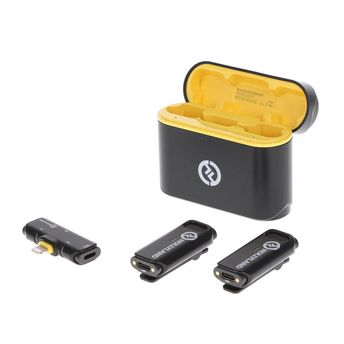 【中古品】Hollyland HL-LARK C1 DUO Black-IOS ワイヤレスマイクロホンシステム Lark C1 DUO(iOS版/クールブラック/ケース付き)