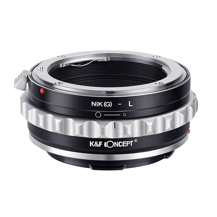 K&F CONCEPT KF-NGL レンズマウントアダプター KF-NGL(ニコンFマウント(Gタイプ対応)レンズ → Lマウント変換) 絞りリング付き