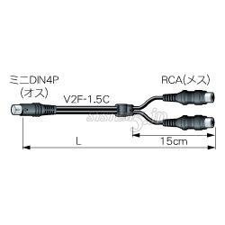 CANARE 2VS003-FRJ1.5C 0.3M S端子ケーブル S-RCA（メス） 0.3m