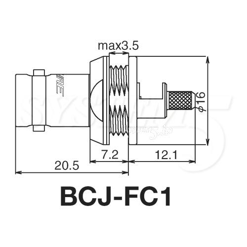 CANARE BCJ-FC1(20) 75ΩBNC型リセプタクルパネルジャックタイプ1.5C-2Vケーブル用 20個