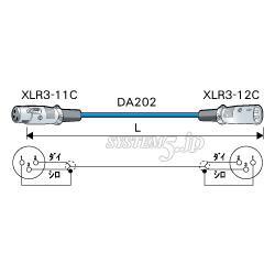 CANARE DAC03 3M BLU AES/EBUオーディオケーブル XLR3(メス)-XLR3(オス)3m青