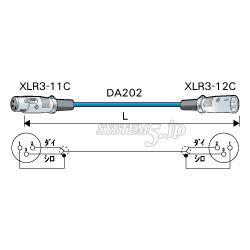 CANARE DAC03 3M BLU AES/EBUオーディオケーブル XLR3（メス）-XLR3（オス）3m青