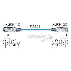 CANARE DAC10 10M BLU AES/EBUオーディオケーブル XLR3（メス）-XLR3（オス）10m青