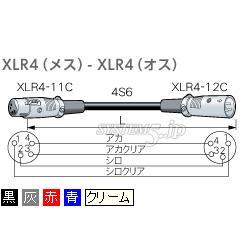 CANARE SC003 0.3M CRM スピーカーケーブル XLR4（メス）-XLR4（オス） 0.3m クリーム