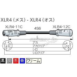 CANARE SC003 0.3M BLK スピーカーケーブル XLR4（メス）-XLR4（オス） 0.3m 黒