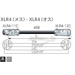 CANARE SC15-S8 15M GRY スピーカーケーブル XLR4（メス）-XLR4（オス） 15m 灰