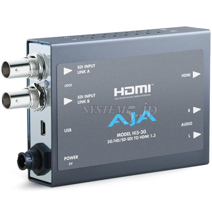 【生産完了】AJA Video Systems HI5-3G 3G/Dual-link/SD/HD-SDI→HDMIビデオ・オーディオコンバータ