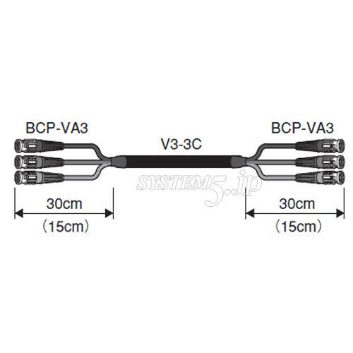 CANARE 3VS01A-3C 1M ブーツ付き BNCマルチケーブル BNC（オス）×3- BNC（オス）×3 1m