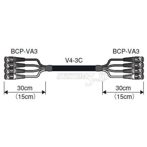 CANARE 4VS01A-3C 1M ブーツ付き BNCマルチケーブル BNC（オス）×4- BNC（オス）×4 1m