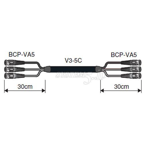 CANARE 3VS03A-5C 3M ブーツ付き BNCマルチケーブル BNC（オス）×3- BNC（オス）×3 3m