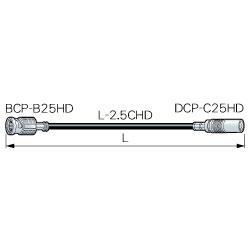 CANARE D2.5HDC02E-D 2M BLK DINケーブル BNC(オス)-DIN(オス) 2m 黒
