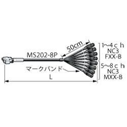 CANARE 8MCS02-CB12 2M アナログオーディオマルチケーブル Dsub25P(オス)-NC3(オス・メス) x各4 (2m)