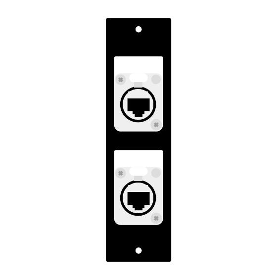 CANARE CSW-TP2-NE8P6W-B EIA・側面端子盤プレート TP2-B RJ45(CAT6A)×2