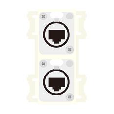 CANARE CP-NE8P6W-W 壁用AVコンセント CPシリーズ RJ45 カテゴリ6A (メス-メス) × 2 ホワイト