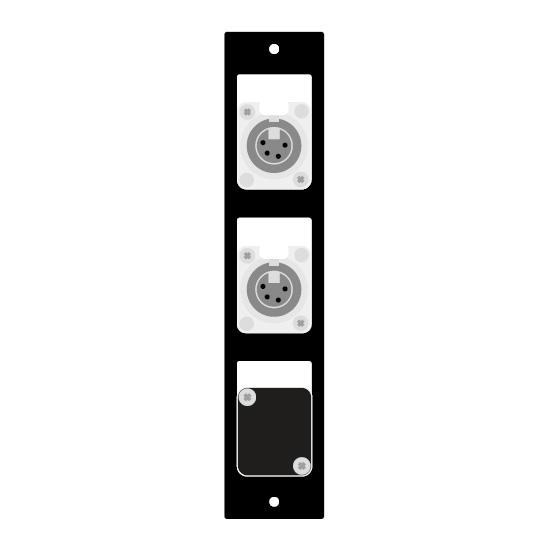 CANARE CSW-TP3-4X1DW-B EIA・側面端子盤プレート TP3-B XLR4メス(ノイトリック)×2