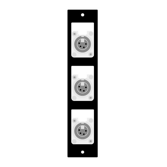 CANARE CSW-TP3-4X1DT-B EIA・側面端子盤プレート TP3-B XLR4メス(ノイトリック)×3