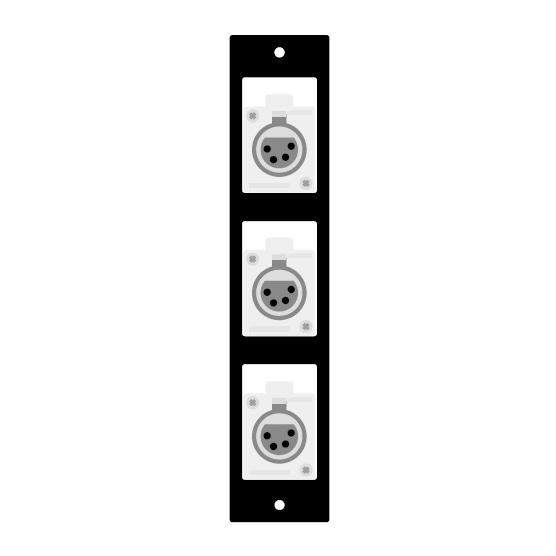 CANARE CSW-TP3-4X1T-B EIA・側面端子盤プレート TP3-B XLR4メス(ITTキャノン)×3