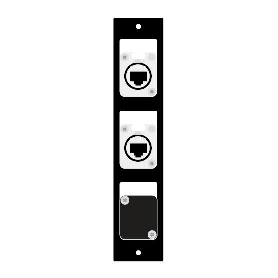 CANARE CSW-TP3-NE8P6W-B EIA・側面端子盤プレート TP3-B RJ45(CAT6A)×2