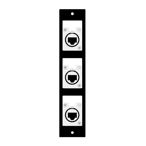 CANARE CSW-TP3-NE8P6T-B EIA・側面端子盤プレート TP3-B RJ45(CAT6A)×3