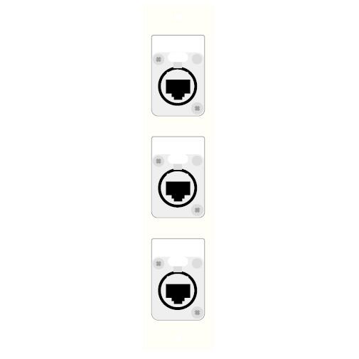 CANARE CSW-TP3-NE8P6T-W 壁用端子盤プレート TP3-W RJ45(CAT6A)×3