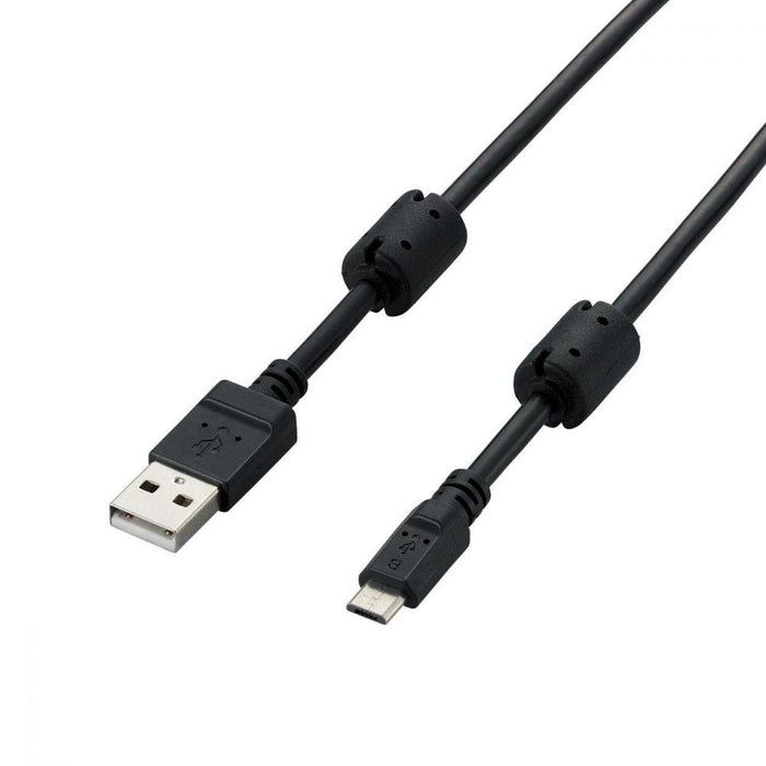 ELECOM U2C-AMBF2U08BK フェライトコア付2A対応microBケーブル(0.8m)