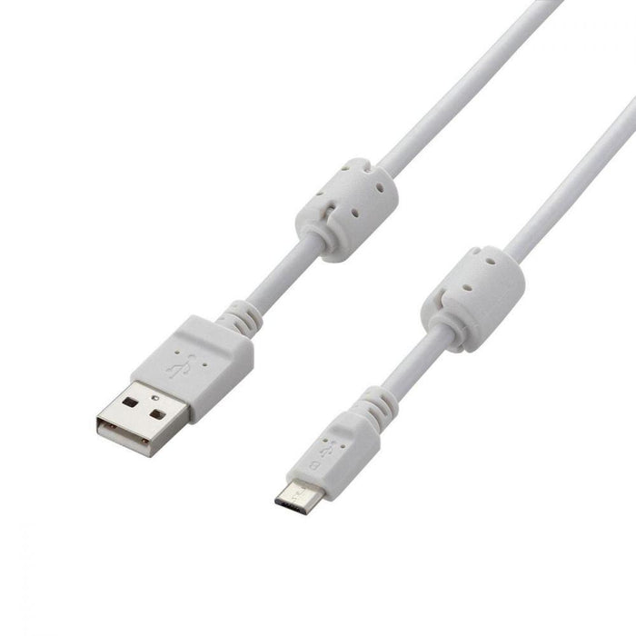 ELECOM U2C-AMBF2U08WH フェライトコア付2A対応microBケーブル(0.8m)