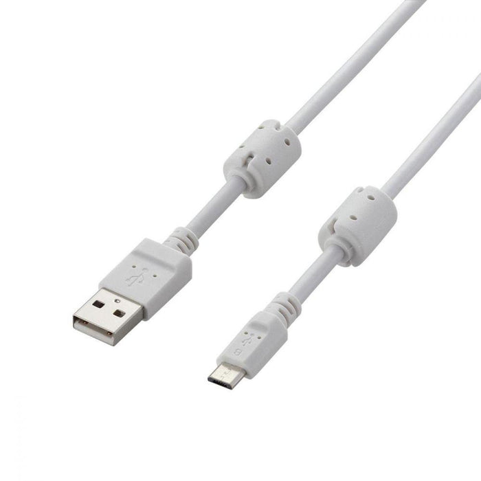 ELECOM U2C-AMBF2U12WH フェライトコア付2A対応microBケーブル(1.2m)