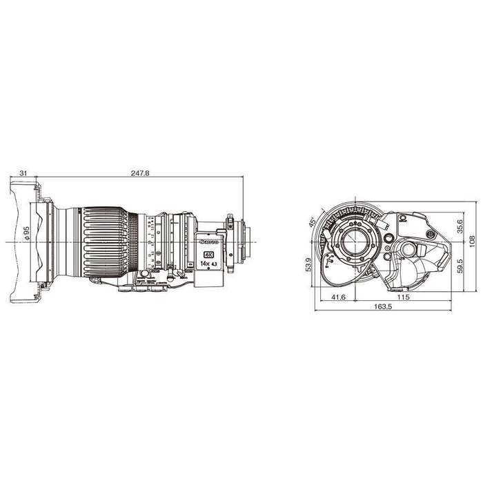 Canon CJ14e×4.3B IASE S 4K放送用カメラ対応ポータブルズームレンズ