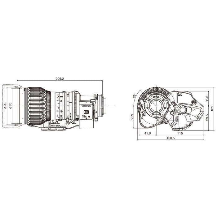 Canon CJ18e×7.6B IRSE S 4K放送用カメラ対応ポータブルズームレンズ