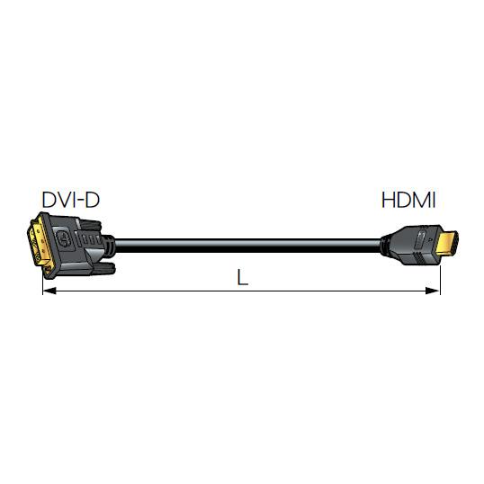 CANARE DVI02-HDMA DVI-HDMI変換ケーブル 2m