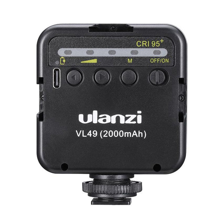 Ulanzi 1672 VL49 2000mA/hバッテリー充電式ミニLEDライト ブラック