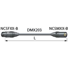 CANARE DM2C10-B 10M BLK DMXケーブル NC5(メス)-NC5(オス) 10m 黒