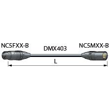 CANARE DM4C01-B 1M BLK DMXケーブル NC5(メス)-NC5(オス) 1m 黒