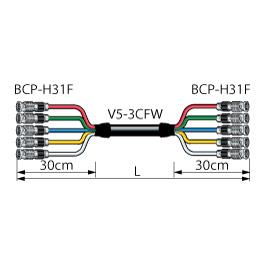 CANARE 5VS30-3CFWH 30M BLK BNCマルチケーブル BNC(オス)×5- BNC(オス)×5 30m 黒