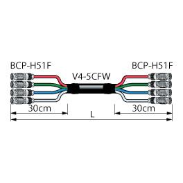 CANARE 4VS15-5CFWH 15M BLK BNCマルチケーブル BNC(オス)×4- BNC(オス)×4 15m 黒