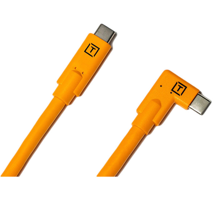 TetherTools CUC15RT-ORG TetherPro USB-C to USB-C Right Angle(Orange)
