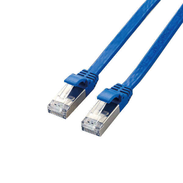 ELECOM LD-TWSF/BU1 LANケーブル Cat7 フラット 1m ブルー