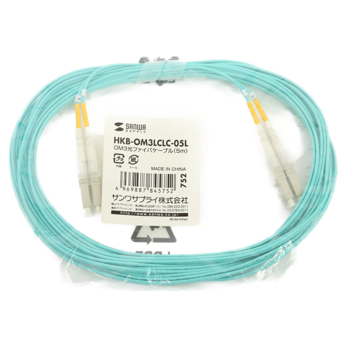 【中古品秋割】【中古品】SANWA SUPPLY HKB-OM3LCLC-05 OM3光ファイバケーブル(5m・アクア)